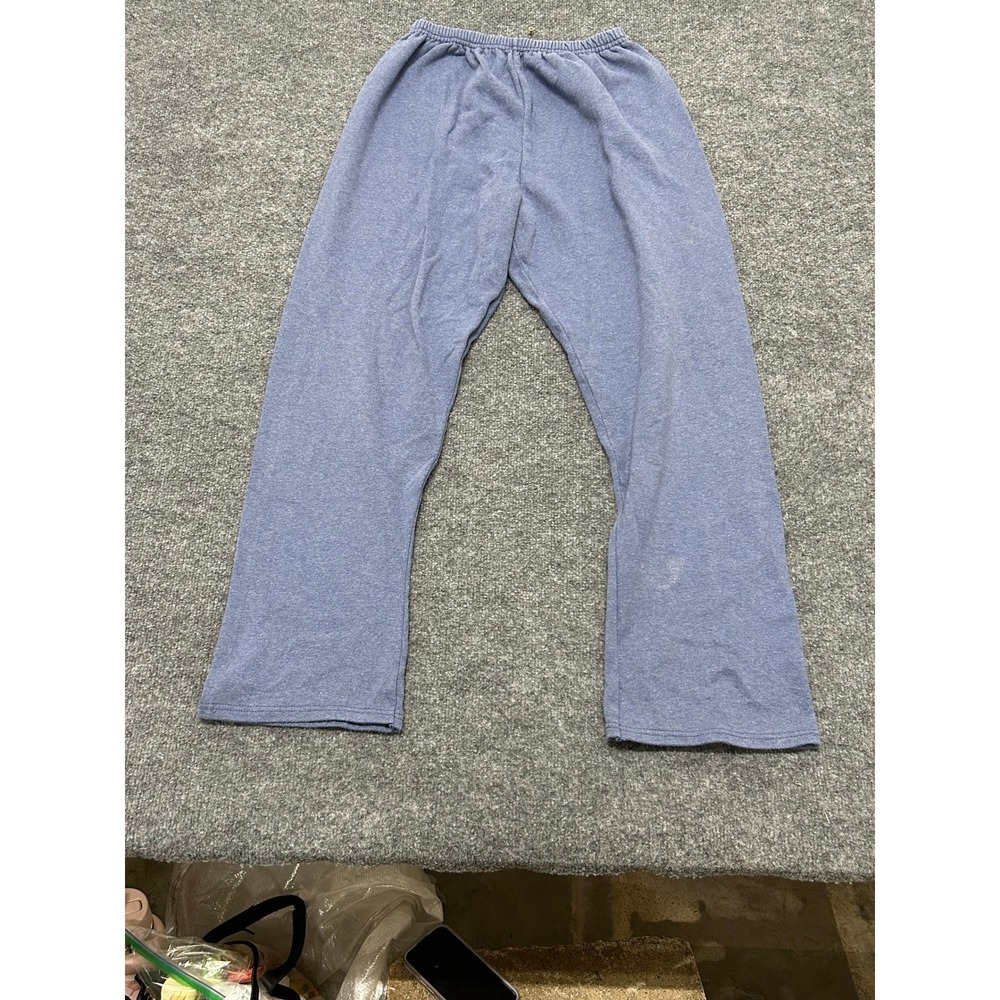 Hanes Sweatpants Womens Medium Blue Elastic Waist Relaxed Fleece Lounge Pants